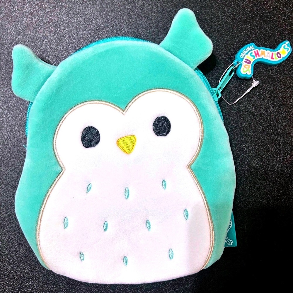 Squishmallows Winston the Owl Teal School Supplies Pencil Pouch 7.5"